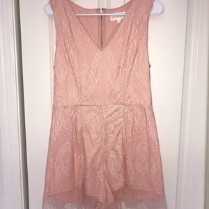Pink Lace Romper